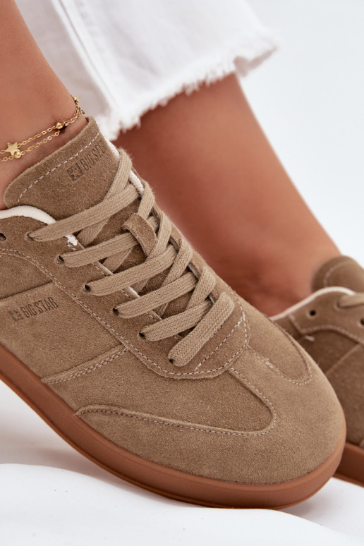 dalla pelle scamosciata Scarpe modello sneakers Femminile Big Star SS274675 HI-POLY SYSTEM beige