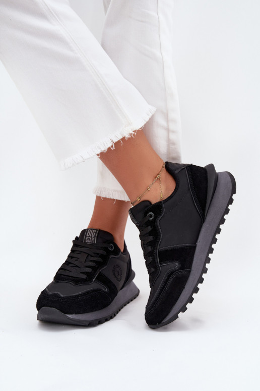 Pelle Scarpe modello sneakers Femminile Big Star OO274529 HI-POLY SYSTEM colore nero Pelle Scarpe modello sneakers Femminile Big Star OO274529 HI-POLY SYSTEM colore nero