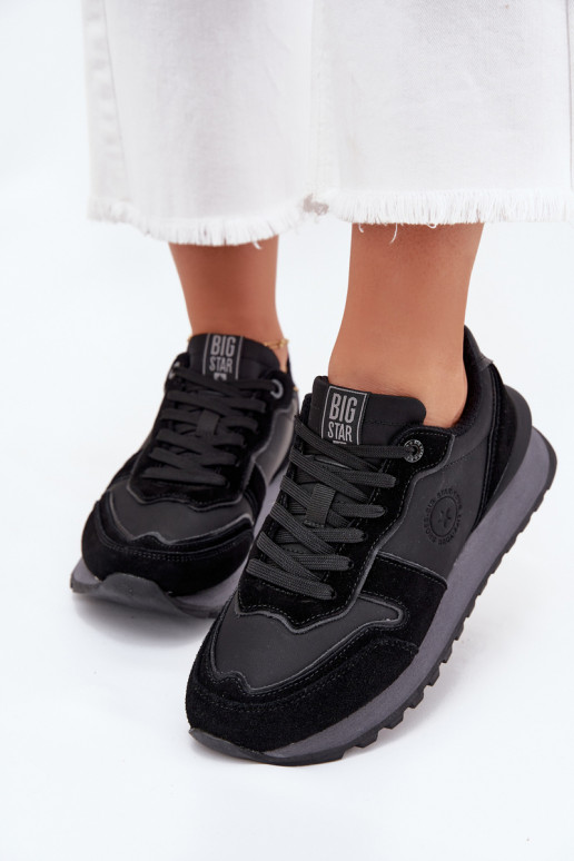 Pelle Scarpe modello sneakers Femminile Big Star OO274529 HI-POLY SYSTEM colore nero Pelle Scarpe modello sneakers Femminile Big Star OO274529 HI-POLY SYSTEM colore nero