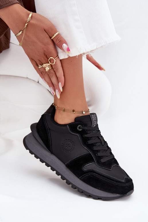 Pelle Scarpe modello sneakers Femminile Big Star OO274529 HI-POLY SYSTEM colore nero Pelle Scarpe modello sneakers Femminile Big Star OO274529 HI-POLY SYSTEM colore nero