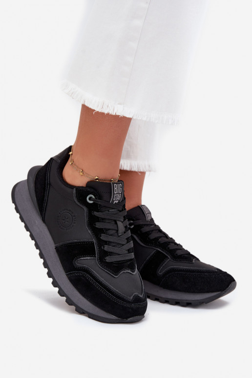 Pelle Scarpe modello sneakers Femminile Big Star OO274529 HI-POLY SYSTEM colore nero Pelle Scarpe modello sneakers Femminile Big Star OO274529 HI-POLY SYSTEM colore nero