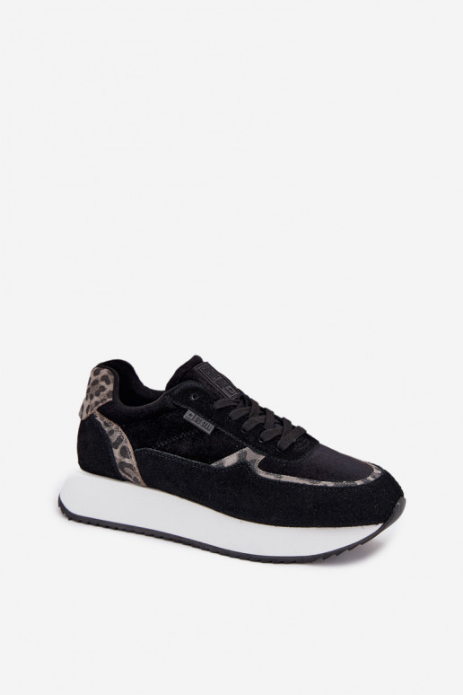 dalla pelle scamosciata Scarpe modello sneakers Femminile Big Star OO274A312 HI-POLY SYSTEM colore nero con motivi di pelliccia  dalla pelle scamosciata Scarpe modello sneakers Femminile Big Star OO274A312 HI-POLY SYSTEM colore nero con motivi di pelliccia