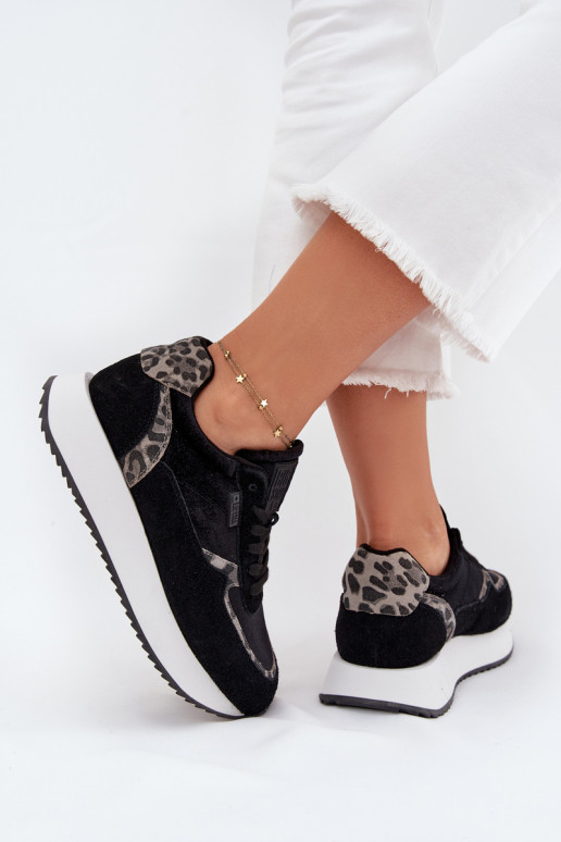 dalla pelle scamosciata Scarpe modello sneakers Femminile Big Star OO274A312 HI-POLY SYSTEM colore nero con motivi di pelliccia  dalla pelle scamosciata Scarpe modello sneakers Femminile Big Star OO274A312 HI-POLY SYSTEM colore nero con motivi di pelliccia