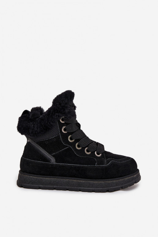 dalla pelle scamosciata Stivali da neve scarpe Femminile con una piattaforma con una pelliccia Big Star SS274369 colore nero