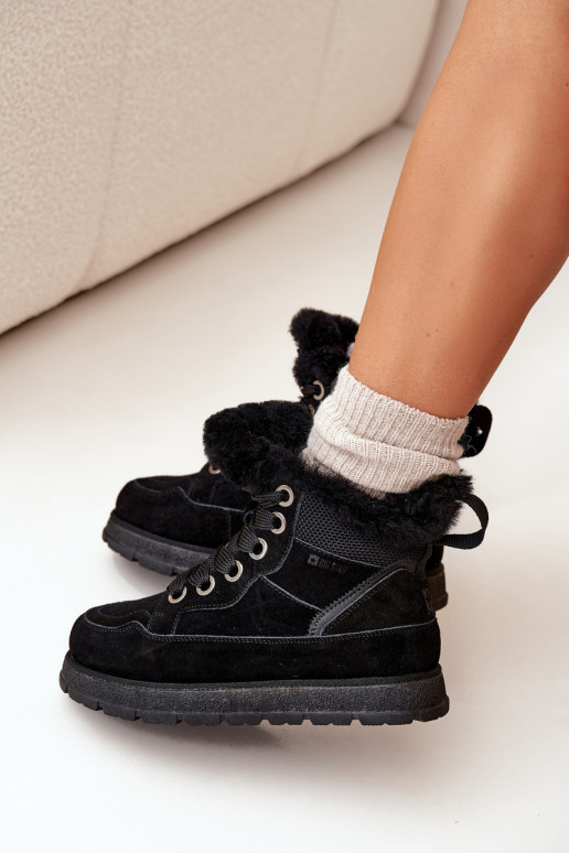 dalla pelle scamosciata Stivali da neve scarpe Femminile con una piattaforma con una pelliccia Big Star SS274369 colore nero