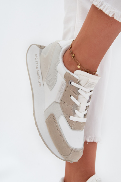 Pelle Scarpe modello sneakers Femminile Big Star OO274563 Hi-Poly System Colore bianco Pelle Scarpe modello sneakers Femminile Big Star OO274563 Hi-Poly System Colore bianco