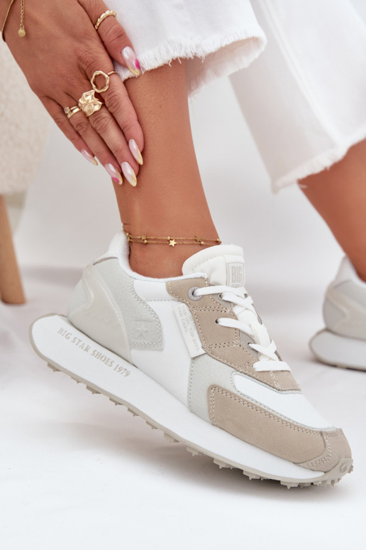 Pelle Scarpe modello sneakers Femminile Big Star OO274563 Hi-Poly System Colore bianco Pelle Scarpe modello sneakers Femminile Big Star OO274563 Hi-Poly System Colore bianco