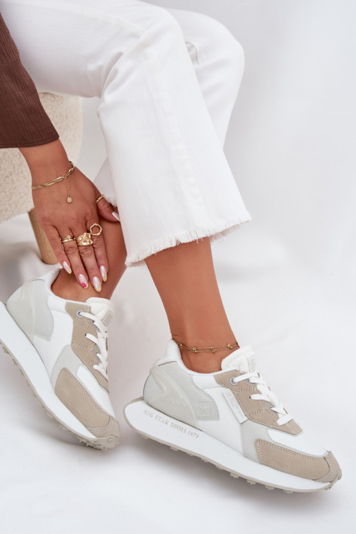 Pelle Scarpe modello sneakers Femminile Big Star OO274563 Hi-Poly System Colore bianco Pelle Scarpe modello sneakers Femminile Big Star OO274563 Hi-Poly System Colore bianco