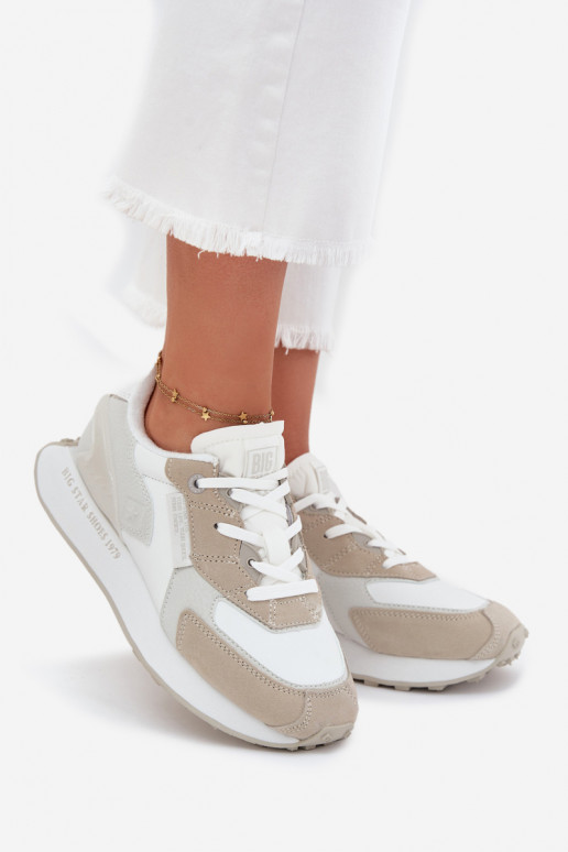 Pelle Scarpe modello sneakers Femminile Big Star OO274563 Hi-Poly System Colore bianco Pelle Scarpe modello sneakers Femminile Big Star OO274563 Hi-Poly System Colore bianco