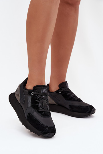 Scarpe sportive in pelle da donna Big Star OO274562 Hi-Poly System nere