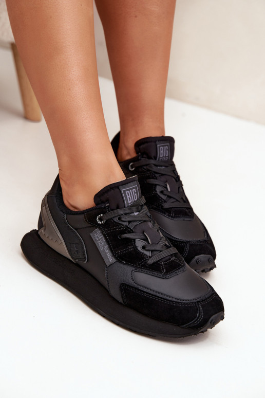 Pelle Scarpe modello sneakers Femminile Big Star OO274562 Hi-Poly System colore nero Pelle Scarpe modello sneakers Femminile Big Star OO274562 Hi-Poly System colore nero