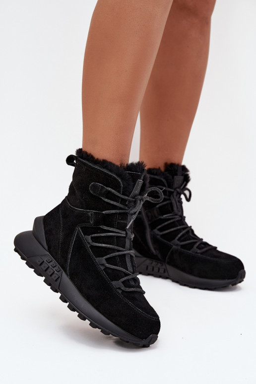 dalla pelle scamosciata Stivali da neve Femminile con una pelliccia Big Star SS274319 colore nero