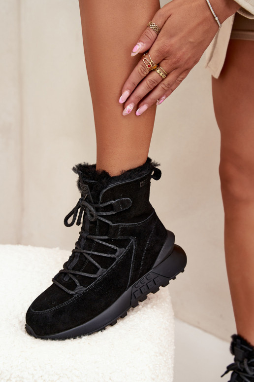 dalla pelle scamosciata Stivali da neve Femminile con una pelliccia Big Star SS274319 colore nero