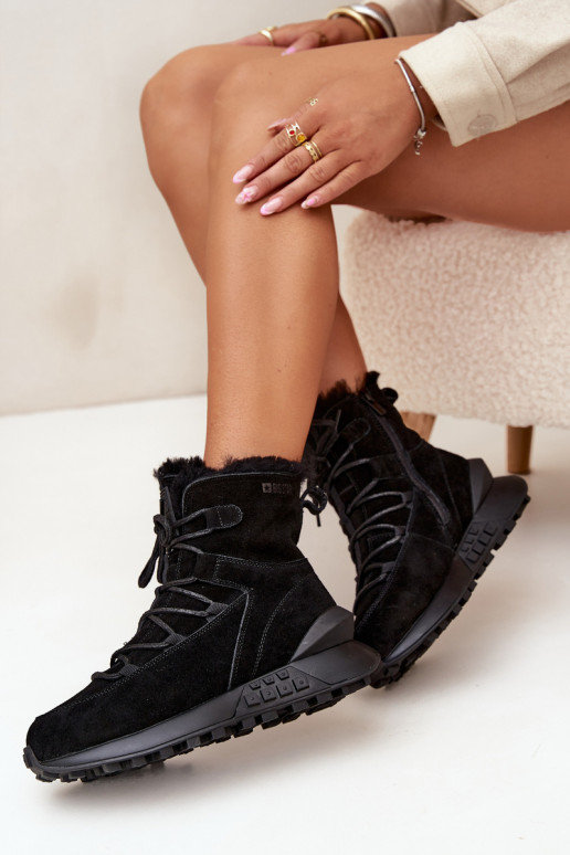 dalla pelle scamosciata Stivali da neve Femminile con una pelliccia Big Star SS274319 colore nero