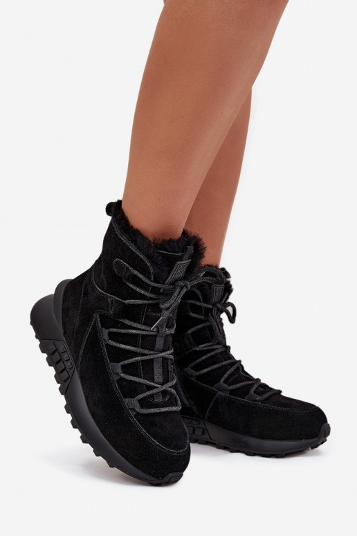 dalla pelle scamosciata Stivali da neve Femminile con una pelliccia Big Star SS274319 colore nero