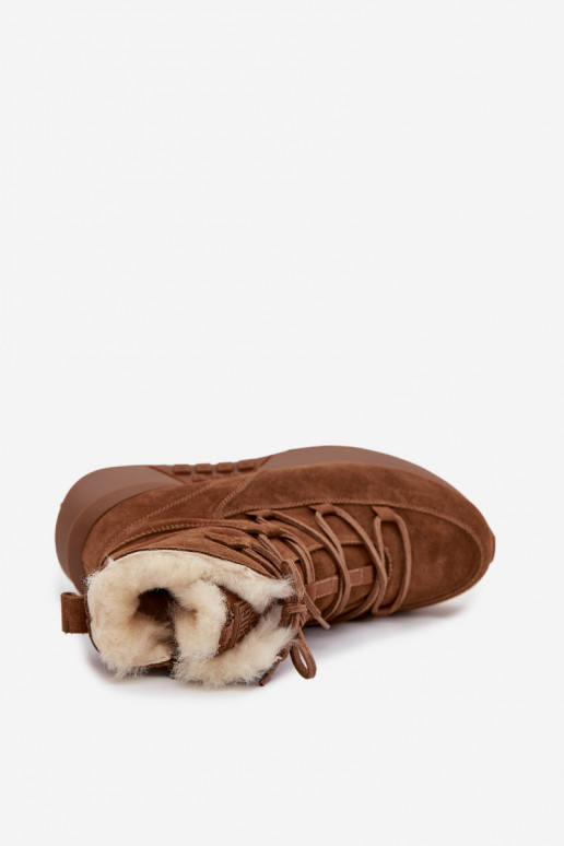 dalla pelle scamosciata Stivali da neve Femminile con una pelliccia Big Star SS274318 colore marrone