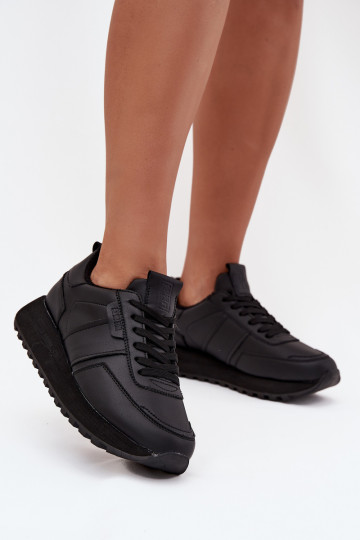 Pelle Scarpe modello sneakers Femminile con una piattaforma Big Star OO274573 Hi-Poly System colore nero
