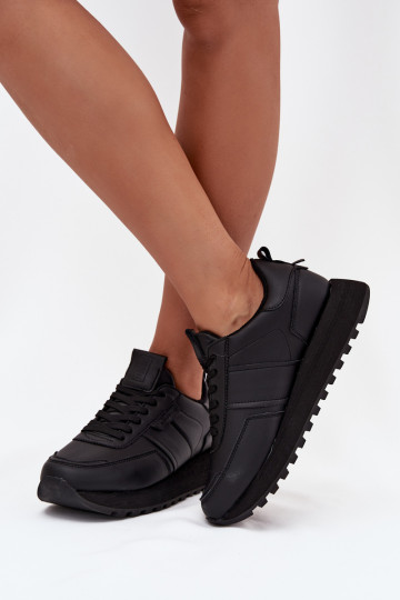 Pelle Scarpe modello sneakers Femminile con una piattaforma Big Star OO274573 Hi-Poly System colore nero 2