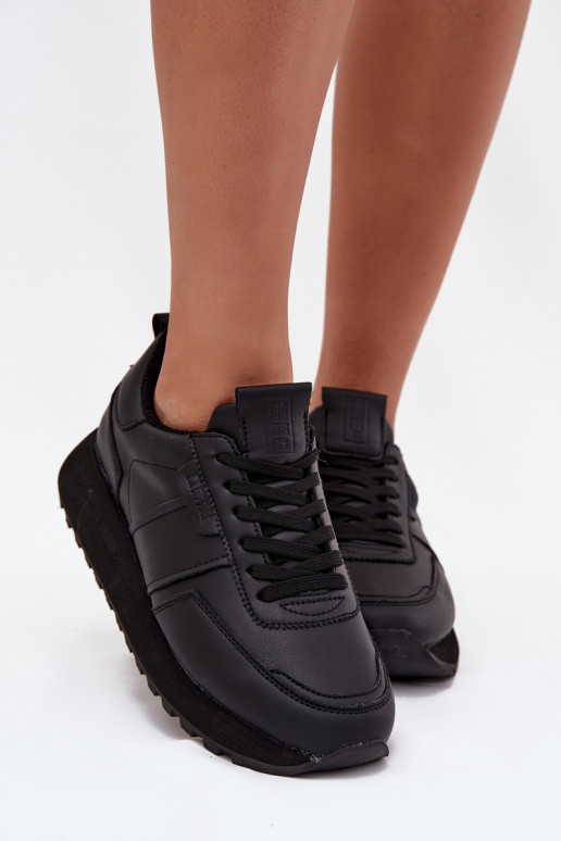 Pelle Scarpe modello sneakers Femminile con una piattaforma Big Star OO274573 Hi-Poly System colore nero Pelle Scarpe modello sneakers Femminile con una piattaforma Big Star OO274573 Hi-Poly System colore nero