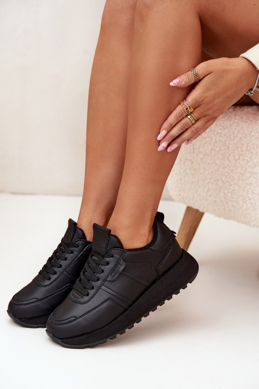 Pelle Scarpe modello sneakers Femminile con una piattaforma Big Star OO274573 Hi-Poly System colore nero Pelle Scarpe modello sneakers Femminile con una piattaforma Big Star OO274573 Hi-Poly System colore nero