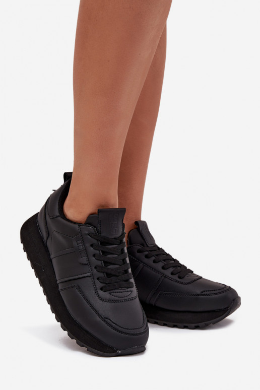 Pelle Scarpe modello sneakers Femminile con una piattaforma Big Star OO274573 Hi-Poly System colore nero Pelle Scarpe modello sneakers Femminile con una piattaforma Big Star OO274573 Hi-Poly System colore nero