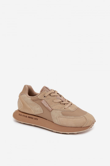 Scarpe sportive in pelle da uomo Big Star OO174298 Hi-Poly System sabbia