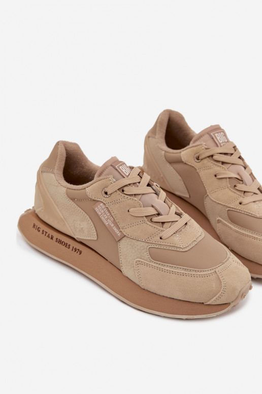 Pelle Scarpe modello sneakers Deveschio Big Star OO174298 Hi-Poly System beige