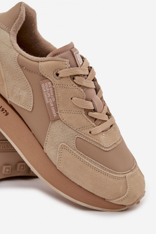 Pelle Scarpe modello sneakers Deveschio Big Star OO174298 Hi-Poly System beige