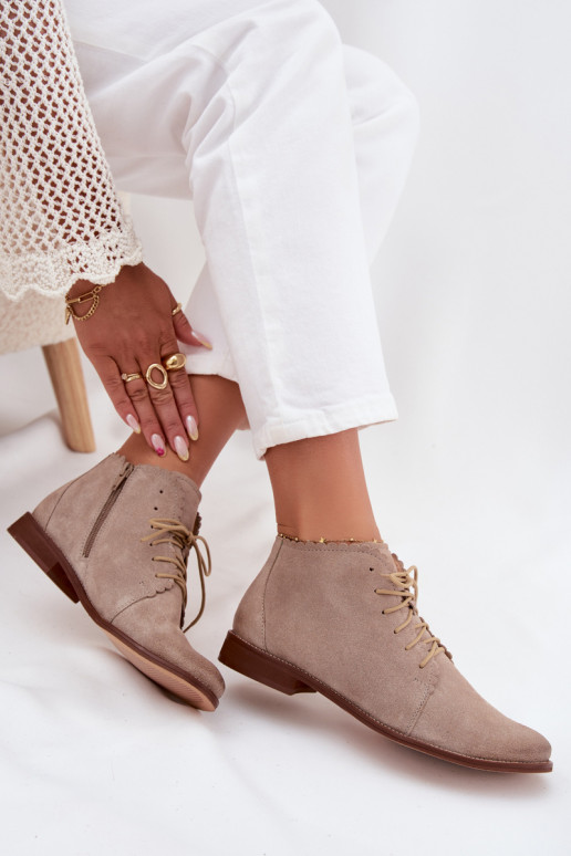 Scarpe scamosciate con tacchi larghi colore cappuccino Zazoo 4078 Scarpe scamosciate con tacchi larghi colore cappuccino Zazoo 4078