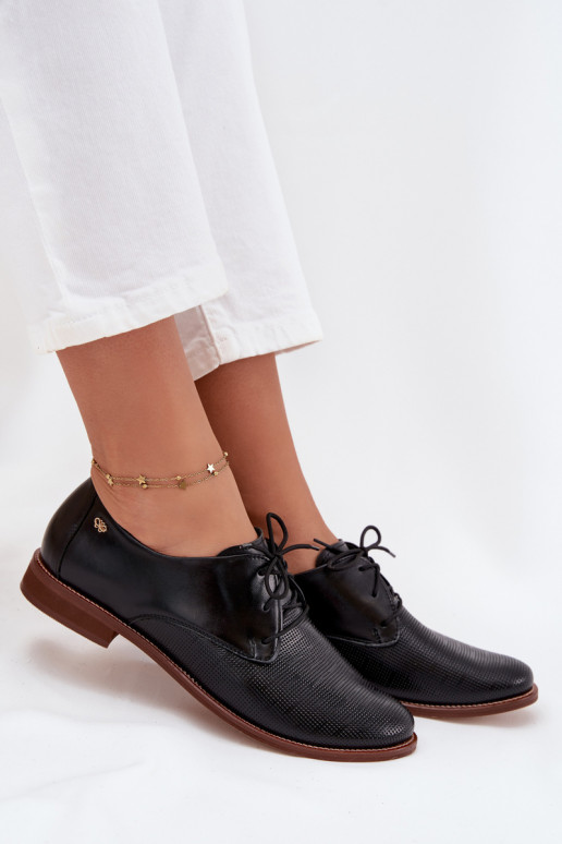 Pelle scarpe Femminile Stile elegante con lacci Zazoo 4238 colore nero