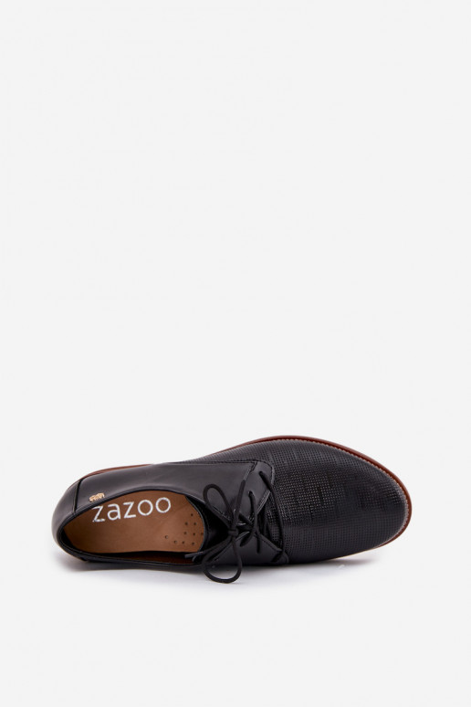 Pelle scarpe Femminile Stile elegante con lacci Zazoo 4238 colore nero