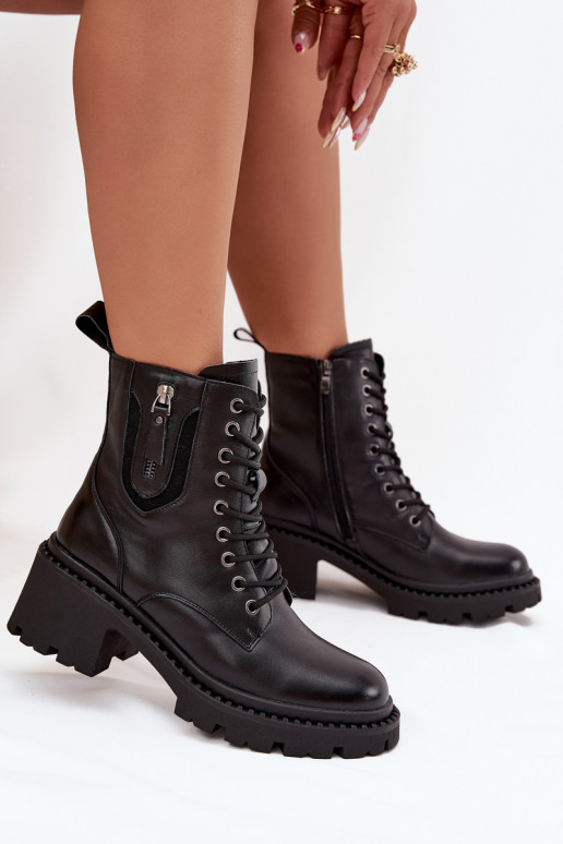 Pelle Stivali da donna Klocke riscaldamento Vinceza 86418 colore nero Pelle Stivali da donna Klocke riscaldamento Vinceza 86418 colore nero