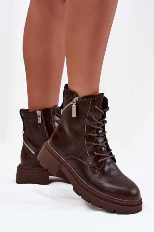 Pelle Stivaletti da lavoro Femminile riscaldamento Big Star SS274453 colore marrone Pelle Stivaletti da lavoro Femminile riscaldamento Big Star SS274453 colore marrone