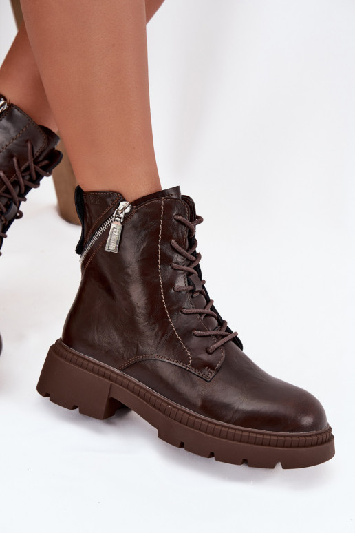 Pelle Stivaletti da lavoro Femminile riscaldamento Big Star SS274453 colore marrone Pelle Stivaletti da lavoro Femminile riscaldamento Big Star SS274453 colore marrone