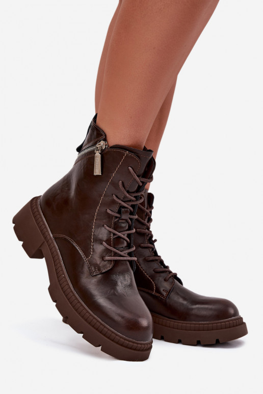 Pelle Stivaletti da lavoro Femminile riscaldamento Big Star SS274453 colore marrone Pelle Stivaletti da lavoro Femminile riscaldamento Big Star SS274453 colore marrone