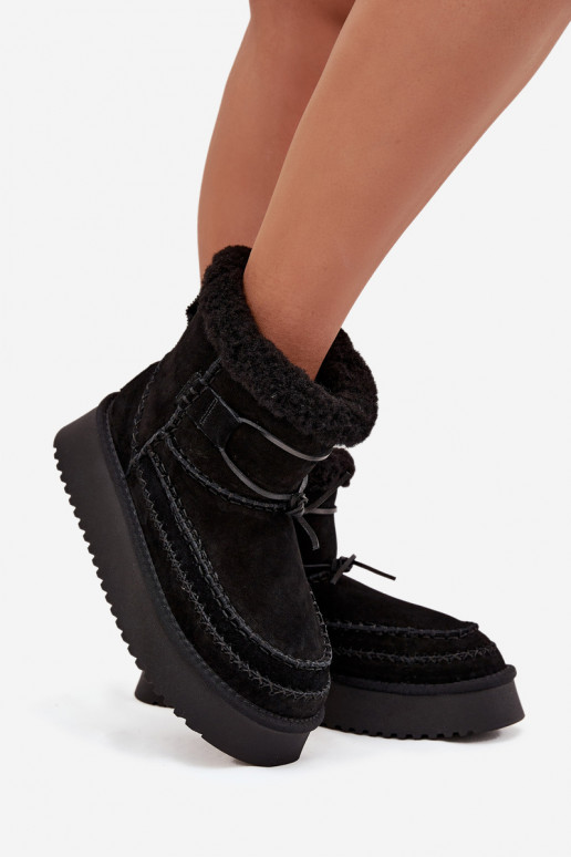 dalla pelle scamosciata Stivali da neve Femminile Con decorazionii Przeszyciami Big Star SS274372 colore nero dalla pelle scamosciata Stivali da neve Femminile Con decorazionii Przeszyciami Big Star SS274372 colore nero