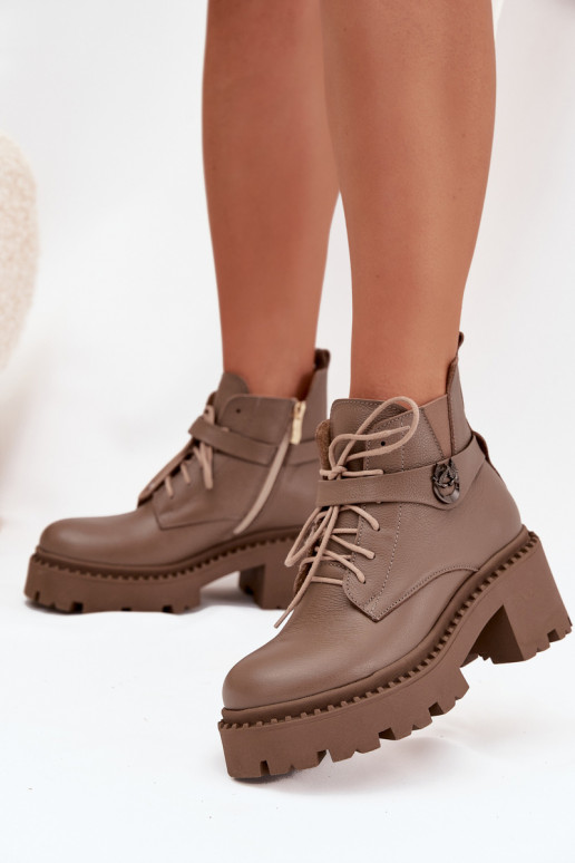 Pelle Stivali da donna Klocke con tacchi decorati riscaldamento Zazoo 60557 beige Pelle Stivali da donna Klocke con tacchi decorati riscaldamento Zazoo 60557 beige