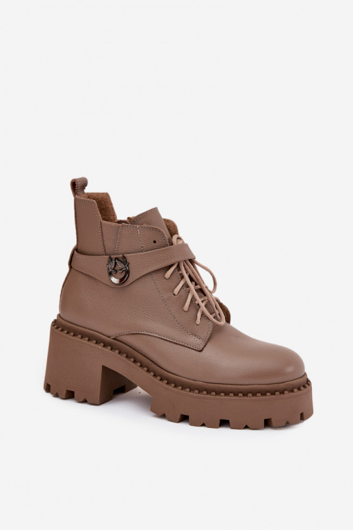 Pelle Stivali da donna Klocke con tacchi decorati riscaldamento Zazoo 60557 beige Pelle Stivali da donna Klocke con tacchi decorati riscaldamento Zazoo 60557 beige