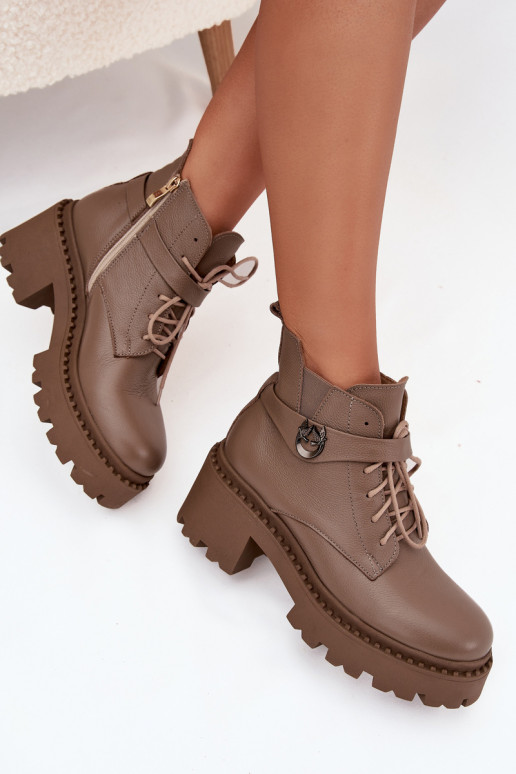 Pelle Stivali da donna Klocke con tacchi decorati riscaldamento Zazoo 60557 beige Pelle Stivali da donna Klocke con tacchi decorati riscaldamento Zazoo 60557 beige