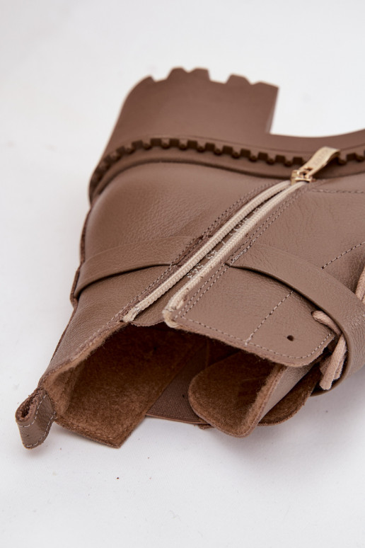 Pelle Stivali da donna Klocke con tacchi decorati riscaldamento Zazoo 60557 beige Pelle Stivali da donna Klocke con tacchi decorati riscaldamento Zazoo 60557 beige