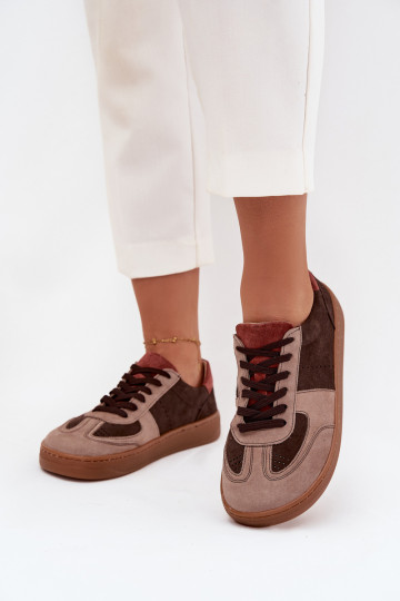 Pelle dalla pelle scamosciata Scarpe modello sneakers Barefoot Femminile Zazoo N1277 colore marrone 2