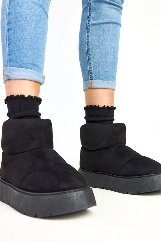 Stivali da neve foderati neri con... Stivali da neve foderati neri con...