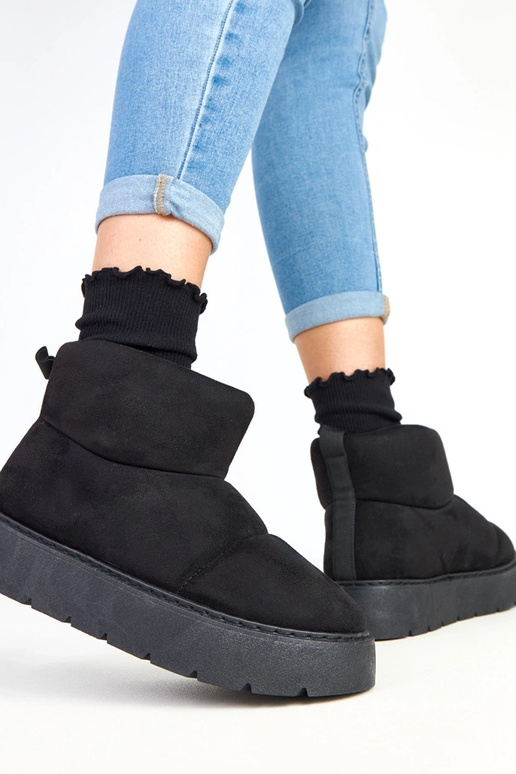 Stivali da neve foderati neri con... Stivali da neve foderati neri con...