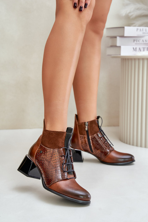 Zazoo 60503 Pelle Stivali con i tacchi riscaldamento colore marrone Zazoo 60503 Pelle Stivali con i tacchi riscaldamento colore marrone