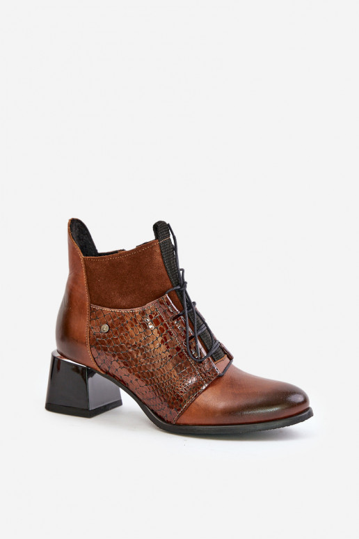 Zazoo 60503 Pelle Stivali con i tacchi riscaldamento colore marrone Zazoo 60503 Pelle Stivali con i tacchi riscaldamento colore marrone