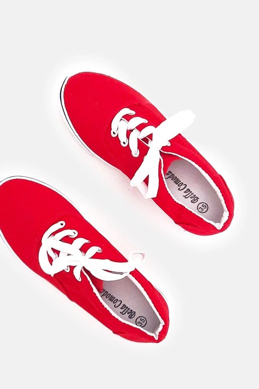Scarpe sportive rosse con lacci per...