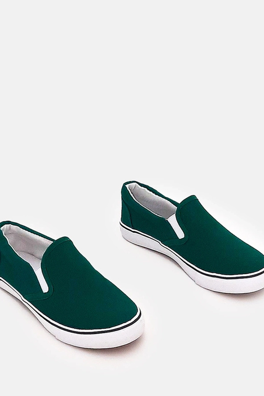 Scarpe sportive verdi slip-on per...