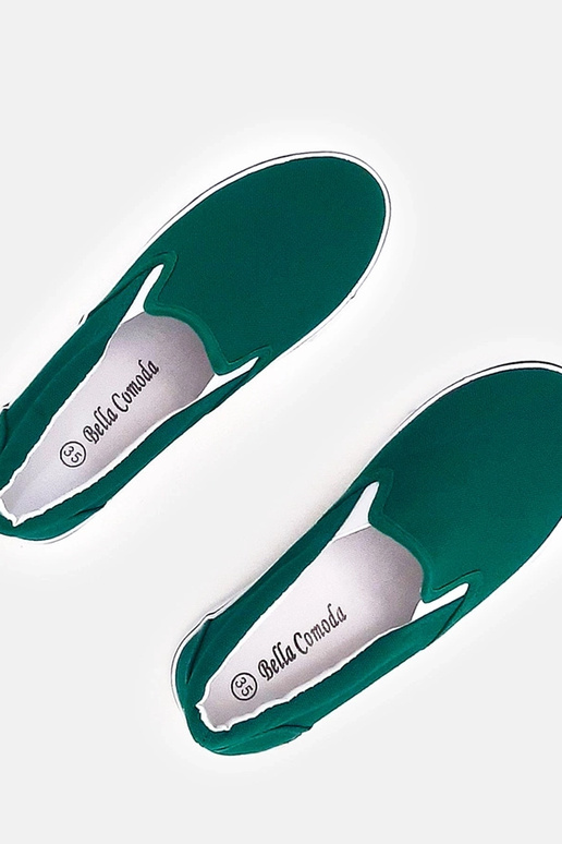 Scarpe sportive verdi slip-on per...