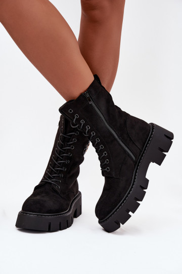 Stivaletti e mocassini da donna imbottiti con ornamenti di colore nero Melisse