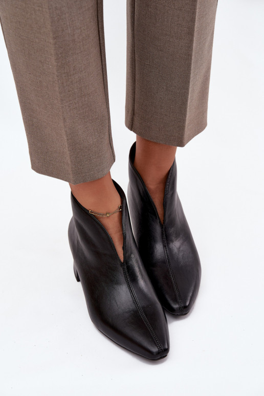 Stivaletti da donna neri con tacco in ecopelle Rylina